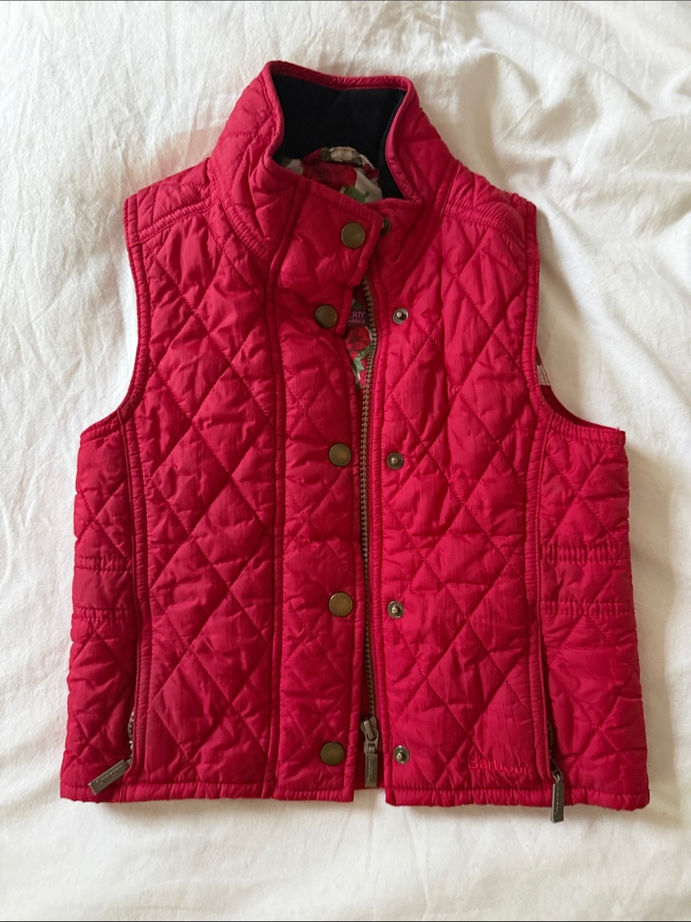 Barbour Kids Quilted Vest in Red